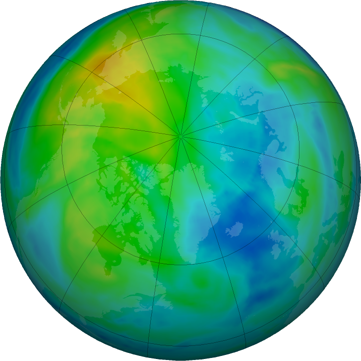 Arctic ozone map for 22 October 2021